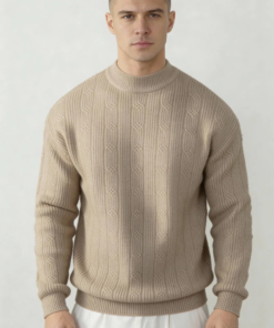 Strickpullover aus Lyocell Woll Mischung mit Rundhalsausschnitt