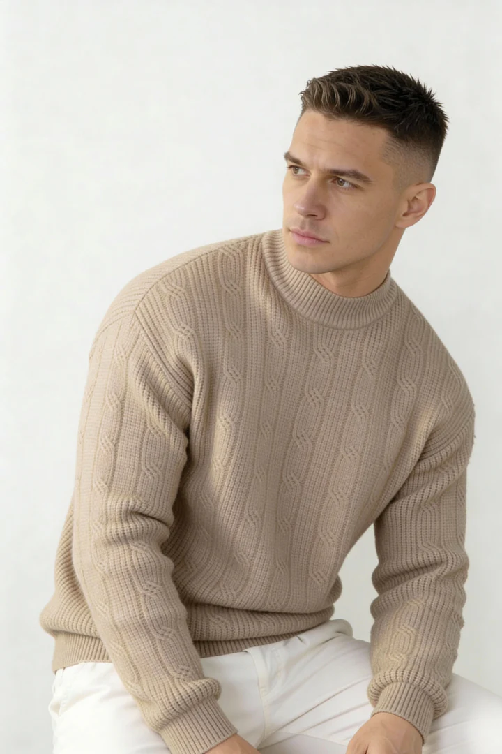 Strickpullover aus Lyocell Woll Mischung mit Rundhalsausschnitt - Image 2