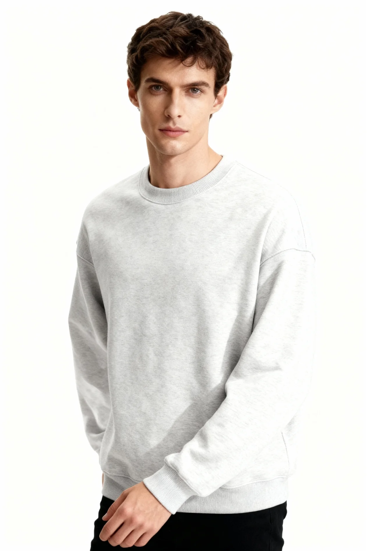 Baumwollpullover mit schwerem Material und Rundhalsausschnitt - Image 2