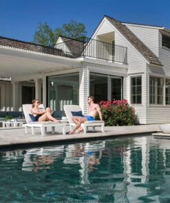 2026 Chaiselongue-Stühle für den Außenbereich, 4er-Set mit verstellbarer Rückenlehne, stabile Liegen für Terrasse und Poolrand, einfache Montage, wasserdicht und leicht mit einer Tragfähigkeit von 120 kg, schwarz
