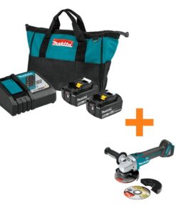 2026 18-Volt-LXT-Akku und Rapid Optimum Charger Starter Pack (5,0 Ah) mit Bonus bürstenlosem 18-V-LXT-Trenn-/Winkelschleifer BL1850BDC2XAG04