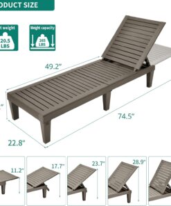 2026 Chaiselongue-Stühle für den Außenbereich, 4er-Set mit verstellbarer Rückenlehne, stabile Liegen für Terrasse und Poolrand, einfache Montage, wasserdicht und leicht mit einer Tragfähigkeit von 120 kg, schwarz