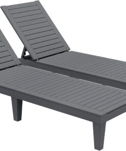 2026 Chaiselongue-Stühle für den Außenbereich, 4er-Set mit verstellbarer Rückenlehne, stabile Liegen für Terrasse und Poolrand, einfache Montage, wasserdicht und leicht mit einer Tragfähigkeit von 120 kg, schwarz