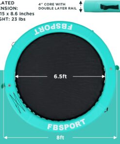 2026 Aufblasbares Dock, schwimmende Plattform, 2,44 m aufblasbares Wasserhängematten-Schwimmdeck für See mit Getränkehalter, runder Schwimmring, Schwimmfloß, Liegeinsel, Plattformpolster