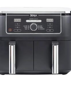 2026 Ninja Foodi MAX Dual Zone Digitale Heißluftfritteuse, 9,5L Airfryer, 2 Fächer, Antihaftbeschichtung, spülmaschinenfeste Körbe, 6-in-1, 8 Portionen, Schwarz AF400EU