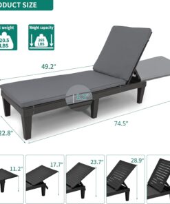 2026 Chaiselongue-Stühle für den Außenbereich, 4er-Set mit verstellbarer Rückenlehne, stabile Liegen für Terrasse und Poolrand, einfache Montage, wasserdicht und leicht mit einer Tragfähigkeit von 120 kg, schwarz