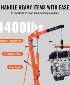2026 BENTISM 2T Klappbarer Motorkran Motorheber mit Wasserwaage 4400 lbs/2 Tonnen Hochleistungs-Hubsteiger Werkstattkran Alterungsbeständiger Motorkran