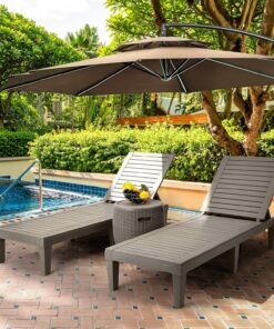 2026 Chaiselongue-Stühle für den Außenbereich, 4er-Set mit verstellbarer Rückenlehne, stabile Liegen für Terrasse und Poolrand, einfache Montage, wasserdicht und leicht mit einer Tragfähigkeit von 120 kg, schwarz