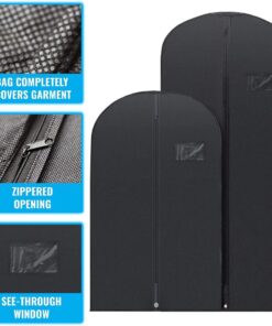 BowLift | 5 Premium Garment Bags - With Clear Window, Water-Resistant - 40