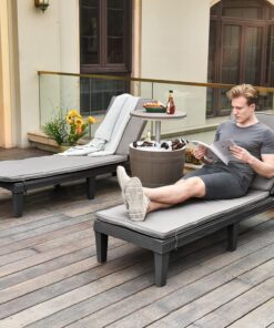 2026 Chaiselongue-Stühle für den Außenbereich, 4er-Set mit verstellbarer Rückenlehne, stabile Liegen für Terrasse und Poolrand, einfache Montage, wasserdicht und leicht mit einer Tragfähigkeit von 120 kg, schwarz