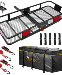 2026 King Bird 60" X 24" X 6" Klappbarer Gepäckträger für die Anhängerkupplung, passend für 2-Zoll-Empfänger, 550 Pfund Tragkraft, mit wasserdichter Gepäcktasche und Packgurten