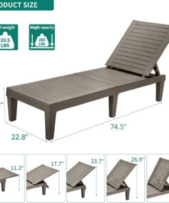 2026 Chaiselongue-Stühle für den Außenbereich, 4er-Set mit verstellbarer Rückenlehne, stabile Liegen für Terrasse und Poolrand, einfache Montage, wasserdicht und leicht mit einer Tragfähigkeit von 120 kg, schwarz