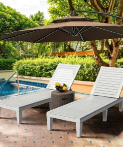 2026 Chaiselongue-Stühle für den Außenbereich, 4er-Set mit verstellbarer Rückenlehne, stabile Liegen für Terrasse und Poolrand, einfache Montage, wasserdicht und leicht mit einer Tragfähigkeit von 120 kg, schwarz