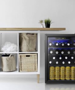 2026 Antarctic Star Weinkühler/-schrank für 36 Flaschen, Getränkekühlschrank, kleiner Mini-Weinkeller, Bier-/Sodabar-Kühlschrank, leiser Betrieb, Kompressor, Temperatureinstellung, freistehend, schwarz, 4,4 Kubikfuß