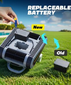 2026 Crab Kabelloser Roboter-Poolsauger, Wandklettern, automatischer Poolreiniger, geeignet für Wände und Böden von 150 m² großen Pools