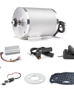 2026 72 V 3000 W bürstenloser Motorsatz mit 24 Mosfet 50 A-Controller und Gashebel für Elektroroller, E-Bike-Motor, Motorrad-DIY-Teileumbausatz (6 Teile in 1 und Motor mit Fuß)