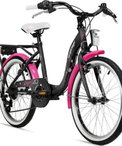 Bergsteiger Atlantis 20, 24 Zoll Kinderfahrrad, geeignet für 6,7, 8, 9, 10, 11 Jahre, StVZO, Shimano Schaltung, Mädchen-Fahrrad mit Dynamo-Licht