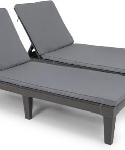 2026 Chaiselongue-Stühle für den Außenbereich, 4er-Set mit verstellbarer Rückenlehne, stabile Liegen für Terrasse und Poolrand, einfache Montage, wasserdicht und leicht mit einer Tragfähigkeit von 120 kg, schwarz