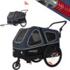Doggyhut S-Line XL Hundeanhänger & Hundebuggy mit Federung 2 in 1 Hunde Fahrradanhänger Jogger gefedert bis 45 kg