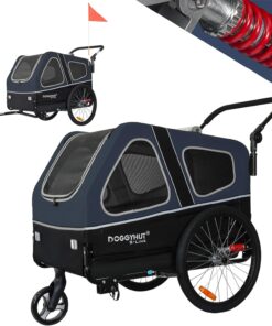 Doggyhut S-Line XL Hundeanhänger & Hundebuggy mit Federung 2 in 1 Hunde Fahrradanhänger Jogger gefedert bis 45 kg