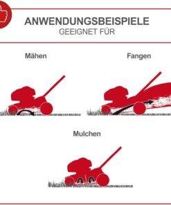 Scheppach MS161-46 Benzin Rasenmäher - 46 cm Schnittbreite | 55 Liter Fangkorb | Stahlgehäuse | 7-stufige Höhenverstellung | Mulchfunktion | Radantrieb | Seitenauswurf | inkl. Motoröl