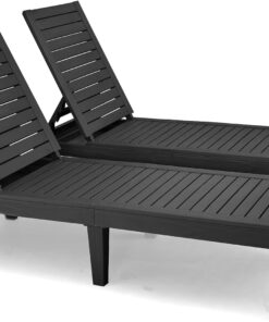 2026 Chaiselongue-Stühle für den Außenbereich, 4er-Set mit verstellbarer Rückenlehne, stabile Liegen für Terrasse und Poolrand, einfache Montage, wasserdicht und leicht mit einer Tragfähigkeit von 120 kg, schwarz