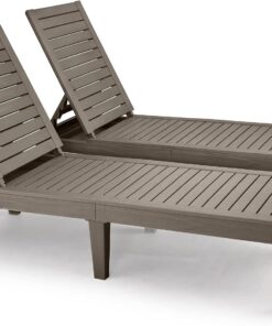 2026 Chaiselongue-Stühle für den Außenbereich, 4er-Set mit verstellbarer Rückenlehne, stabile Liegen für Terrasse und Poolrand, einfache Montage, wasserdicht und leicht mit einer Tragfähigkeit von 120 kg, schwarz