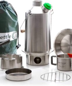 2026 Kelly Kettle Ultimate Base Camp Kit – 54 oz großer Campingkessel aus Edelstahl, leichter Campingkessel mit Pfeife, Kelly Kettle-Kocher zum Angeln, Jagen, Wandern