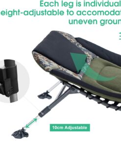 2026 Campingbetten für Erwachsene, 150 kg, mit Tragetasche, robustes Klappbett mit weich gepolstertem Kissen, tragbares Militärbett für die Jagd, um 180° verstellbare Liegefläche für den Außenbereich