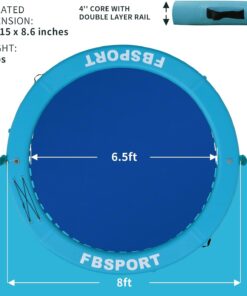 2026 Aufblasbares Dock, schwimmende Plattform, 2,44 m aufblasbares Wasserhängematten-Schwimmdeck für See mit Getränkehalter, runder Schwimmring, Schwimmfloß, Liegeinsel, Plattformpolster