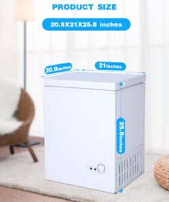 2026 3,5 Kubikfuß Gefriertruhe mit herausnehmbarem Korb, 7-stufige einstellbare Temperaturregelung (-28 °C bis -46 °C), kompakte Tiefkühltruhe für Garage, Büro, Keller, Haus, Küche, Geschäft, Wohnmobile, Weiß