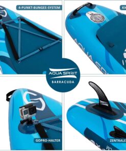 2026 Aqua Spirit SUP Board Aufblasbares Standup Stand Up Paddle Board/Paddel Kajak | 320x81x15cm | Satz mit Paddel, Sitz, Rucksack, Pumpe und weiterem Zubehör | Erwachsene Anfänger/Experten (Blau)