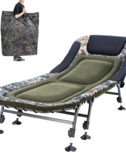 2026 Campingbetten für Erwachsene, 150 kg, mit Tragetasche, robustes Klappbett mit weich gepolstertem Kissen, tragbares Militärbett für die Jagd, um 180° verstellbare Liegefläche für den Außenbereich