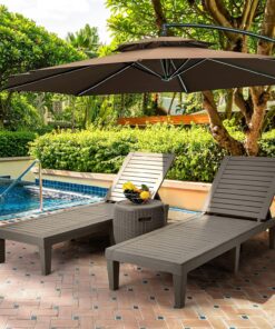 2026 Chaiselongue-Stühle für den Außenbereich, 4er-Set mit verstellbarer Rückenlehne, stabile Liegen für Terrasse und Poolrand, einfache Montage, wasserdicht und leicht mit einer Tragfähigkeit von 120 kg, schwarz