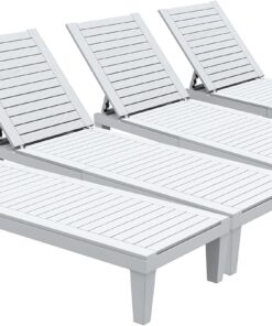 2026 Chaiselongue-Stühle für den Außenbereich, 4er-Set mit verstellbarer Rückenlehne, stabile Liegen für Terrasse und Poolrand, einfache Montage, wasserdicht und leicht mit einer Tragfähigkeit von 120 kg, schwarz
