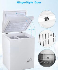 2026 3,5 Kubikfuß Gefriertruhe mit herausnehmbarem Korb, 7-stufige einstellbare Temperaturregelung (-28 °C bis -46 °C), kompakte Tiefkühltruhe für Garage, Büro, Keller, Haus, Küche, Geschäft, Wohnmobile, Weiß