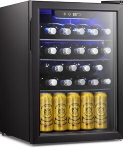 2026 Antarctic Star Weinkühler/-schrank für 36 Flaschen, Getränkekühlschrank, kleiner Mini-Weinkeller, Bier-/Sodabar-Kühlschrank, leiser Betrieb, Kompressor, Temperatureinstellung, freistehend, schwarz, 4,4 Kubikfuß