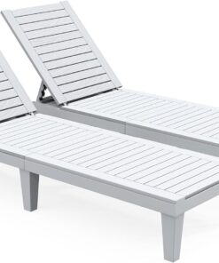 2026 Chaiselongue-Stühle für den Außenbereich, 4er-Set mit verstellbarer Rückenlehne, stabile Liegen für Terrasse und Poolrand, einfache Montage, wasserdicht und leicht mit einer Tragfähigkeit von 120 kg, schwarz