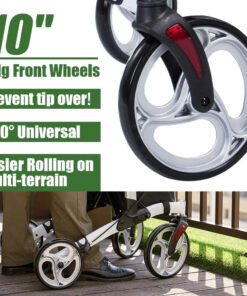 2026 BEYOUR WALKER Aufrechter Rollator, 10″ Räder, Verstellbare Armlehnen, Klappbares Design, Weiß – Mobilitätshilfe für Senioren