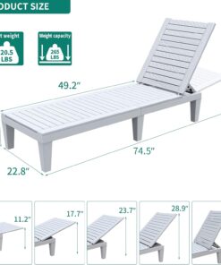 2026 Chaiselongue-Stühle für den Außenbereich, 4er-Set mit verstellbarer Rückenlehne, stabile Liegen für Terrasse und Poolrand, einfache Montage, wasserdicht und leicht mit einer Tragfähigkeit von 120 kg, schwarz