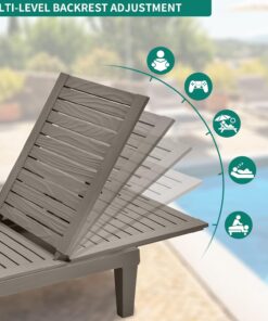 2026 Chaiselongue-Stühle für den Außenbereich, 4er-Set mit verstellbarer Rückenlehne, stabile Liegen für Terrasse und Poolrand, einfache Montage, wasserdicht und leicht mit einer Tragfähigkeit von 120 kg, schwarz