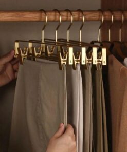 BowLift | ClipEase – Elegant Matte Non-Slip Trouser Hangers (Set of 5)