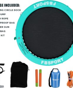 2026 Aufblasbares Dock, schwimmende Plattform, 2,44 m aufblasbares Wasserhängematten-Schwimmdeck für See mit Getränkehalter, runder Schwimmring, Schwimmfloß, Liegeinsel, Plattformpolster