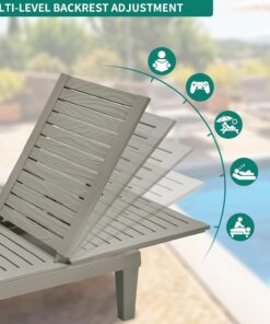2026 Chaiselongue-Stühle für den Außenbereich, 4er-Set mit verstellbarer Rückenlehne, stabile Liegen für Terrasse und Poolrand, einfache Montage, wasserdicht und leicht mit einer Tragfähigkeit von 120 kg, schwarz