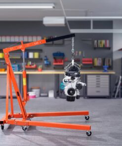 2026 BENTISM 2T Klappbarer Motorkran Motorheber mit Wasserwaage 4400 lbs/2 Tonnen Hochleistungs-Hubsteiger Werkstattkran Alterungsbeständiger Motorkran