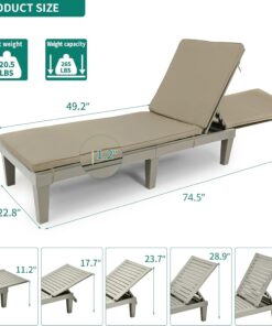 2026 Chaiselongue-Stühle für den Außenbereich, 4er-Set mit verstellbarer Rückenlehne, stabile Liegen für Terrasse und Poolrand, einfache Montage, wasserdicht und leicht mit einer Tragfähigkeit von 120 kg, schwarz