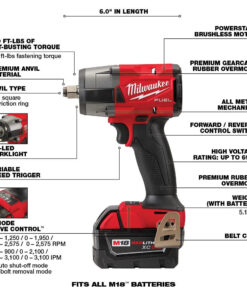 2026 2026 M18 FUEL 18V Akku-Kit Combo mit 7 Werkzeugen und 5,0 Ah Lithium-Ionen-Akku ohne Bürstenmotor