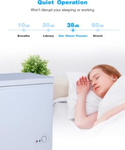 2026 3,5 Kubikfuß Gefriertruhe mit herausnehmbarem Korb, 7-stufige einstellbare Temperaturregelung (-28 °C bis -46 °C), kompakte Tiefkühltruhe für Garage, Büro, Keller, Haus, Küche, Geschäft, Wohnmobile, Weiß