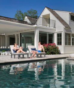 2026 Chaiselongue-Stühle für den Außenbereich, 4er-Set mit verstellbarer Rückenlehne, stabile Liegen für Terrasse und Poolrand, einfache Montage, wasserdicht und leicht mit einer Tragfähigkeit von 120 kg, schwarz