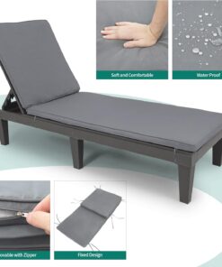 2026 Chaiselongue-Stühle für den Außenbereich, 4er-Set mit verstellbarer Rückenlehne, stabile Liegen für Terrasse und Poolrand, einfache Montage, wasserdicht und leicht mit einer Tragfähigkeit von 120 kg, schwarz